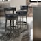 Armen Living Corbin 26" Counter Height Swivel Onyx Faux Leather and American Gray Wood Bar Stool LCCBBAGRON26 - alternate 3